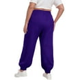 thumbnail image 6 of Plus Size Women's Elastic Waist Sweatpants with Pockets, Loose Fit Long Casual Sport Pants for Daily Wear, Workout, Gym, Lounge, and Outdoor Activities Purple XXXL, 6 of 7