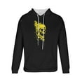 thumbnail image 4 of Aobny Hooded Hoodie for Men Skull Yellow Oversized Sweatshirt Big & Tall Golf Hoodie,XXXXL, 4 of 6