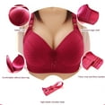 thumbnail image 3 of SMihono Fashion Push Up Bras for Womens Strappy Full Coverage Comfortable Plus Size Wirefree Bralettes Wireless Everyday Bra Wine 38, 3 of 7