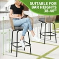 thumbnail image 3 of HOMEFUN Outdoor Bar Stools Set of 2 - Handwoven PE Rope Patio Bar Chairs with 360° Swivel Base, Cushions and Metal Frame, All-Weather Counter Height Bar Stools with Back for Balcony, Garden, 3 of 7