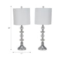 thumbnail image 4 of Crystal Glass Table Lamps for Home and Bedroom Decor - Decorative Accent for Living Room, Nightstand, and Bedside - Indoor Lighting for Office and Study Desk - Set of 2, 28", Silver & Metallic, 4 of 12