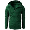 thumbnail image 2 of H2H Mens Casual Slim Fit Hoodie Zip-Up Long Sleeve Active Jersey Jackets (KMOHOL019), 2 of 6