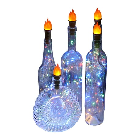 

Led Lights Home Merry Christmas Copper Wire Cork Bar Party Flame Bottle Stopper Lamp