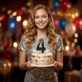thumbnail image 4 of 1PC Sparkling Cartoon Number 4 Birthday Candle - Glittery Crown Design' Birthday Parties, Cake Decorations, Festive Celebrations, 4 of 6