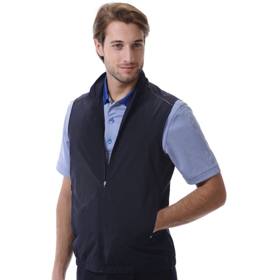 Monterey Club Men's Versa Poplin Full Zip Golf Vest #1703