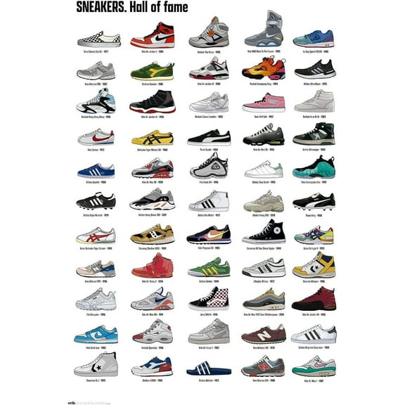Sneakers Hall Of Fame Poster - 35.8 x 24.2 inches / 91 x 61.5 cm - Shipped Rolled Up - Cool Posters - Art Poster - Posters & Prints - Wall Posters