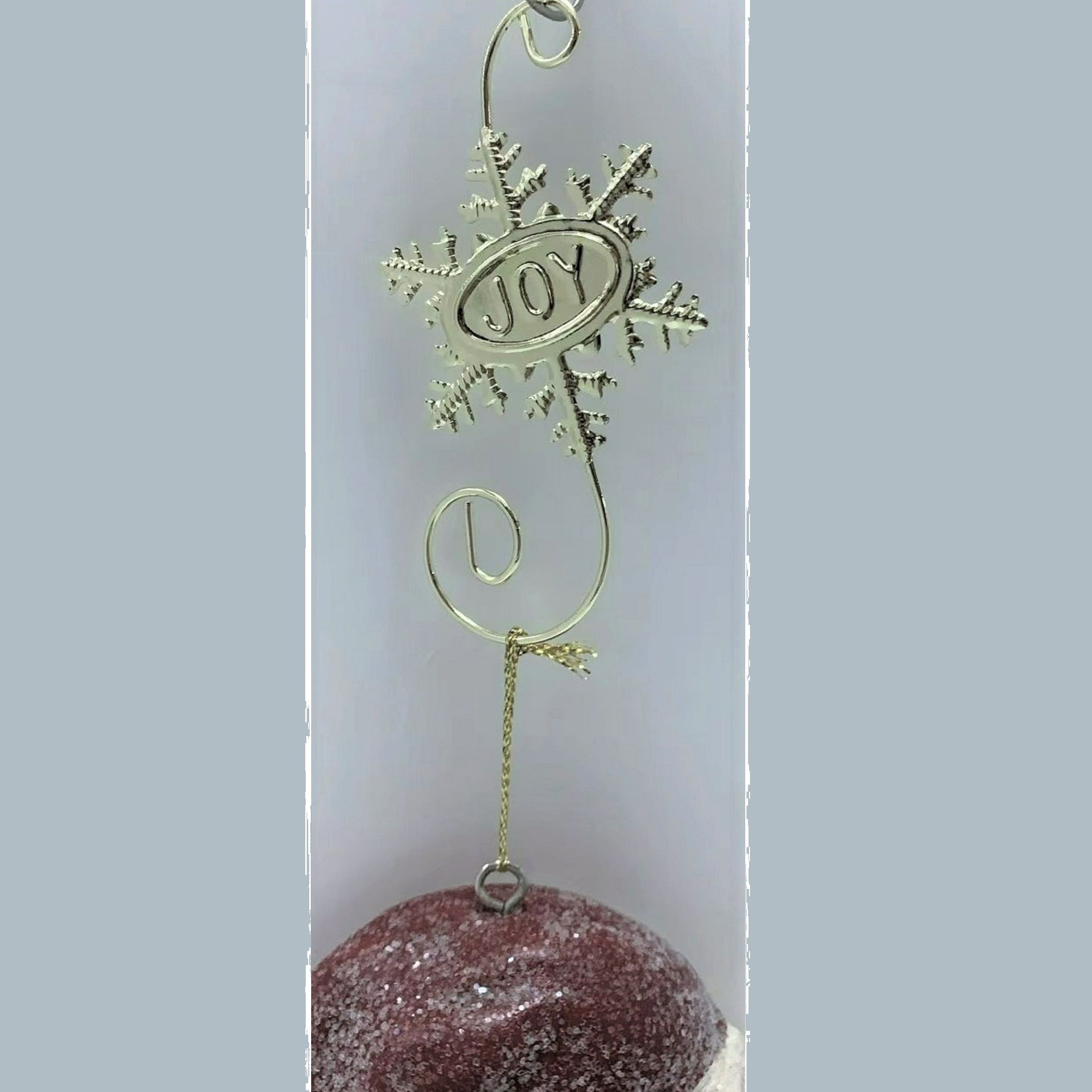 Holiday TIme Silver & Gold Metal Ornament Hooks. Star & Joy Swirl Design. Ornament Hook Theme. Hook Size: 5.55" H.