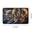 Bathroom Rugs Mat Fiery Skull Trio Entryway Indoor Door Mat Bedroom