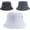 White+gray+black, variant on 3 count Bucket Hats for Women Men UPF 50+ Sun Protection Wide Brim Fisherman Round Summer Sun Hat for Beach