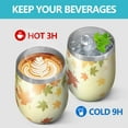 thumbnail image 4 of 12oz Stemless Wine Tumblers Fall Leaves Vacuum Insulated Stainless Steel Travel Tumbler Cups Mug with Lid and Straw for Champaign,Cocktail,Beer with Cleaning Brush, 4 of 5