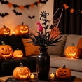 thumbnail image 6 of Halloween Flowers Branches Wreath,Halloween Pumpkin Decorations Glitter Skull,Gothic Floral Decor Artificial Flowers Berry Stems For Vase, 6 of 6