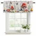 thumbnail image 2 of Mushrooms Valances for Windows, Decorative Rod Pocket Window Valance Curtains, Butterfly Botanical Country Plants White Wood Short Curtain Drapes for Kitchen/Living Room, 2 Panels, 60" W x 18" L, 2 of 8