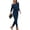 Blue, variant on Women's Jumpsuits, Rompers & Overalls Women'S Fall/Winter Solid Color Long Sleeve One Neck Jumpsuit With Drawstring At The Waist For Effect Suit Set One Piece Jumpsuits for Women