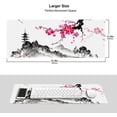 thumbnail image 2 of Watercolor Japanese Sumi E SaKura Hills Cherry Blossom Gaming Mouse Pad XL, Extended Stitched Edges Mousepad,Large Mouse Mat DesK Pad, Long Non Slip Rubber Base Mice Pad (31.5x11.8 Inch), 2 of 6