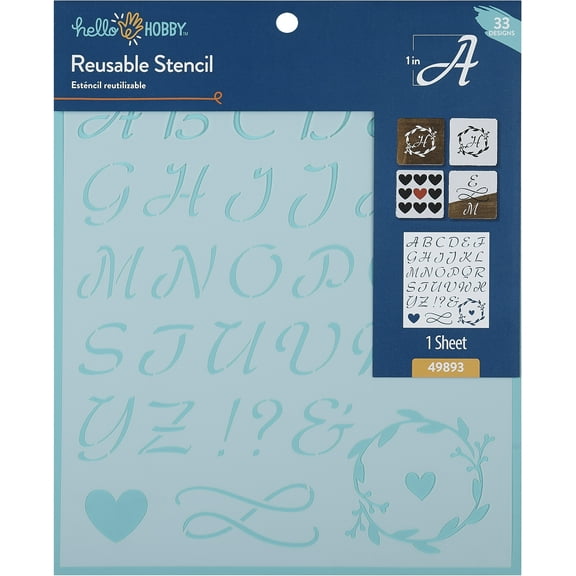 Hello Hobby Stencil Set, 8.5" x 9.5", 1 Piece, Flourish