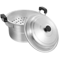 Luxshiny cooking steamer pots aluminum boiling pot silver dual handles kitchen use 1Pack