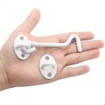 thumbnail image 3 of 2 Pieces Barn Door Latches, Door Closing Hook, Stainless Steel Window Catch With Screws For Door Window, Door, Barn (white), 3 of 5
