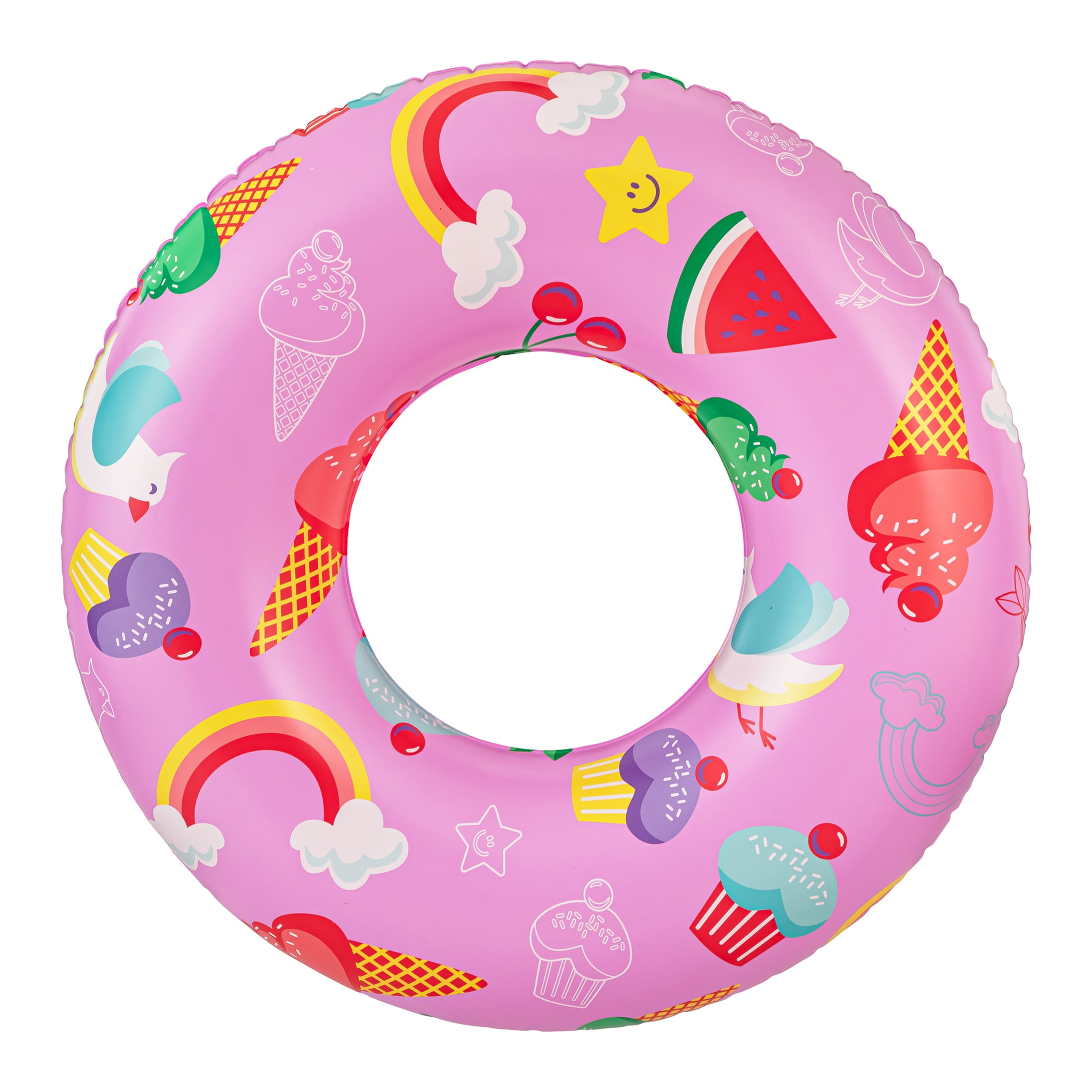 (3 pack) Bluescape Pink Sweets Inflatable Swim Tube Pool Float, for Kids & Adults, Age 9 & up, Unisex