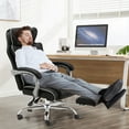 thumbnail image 6 of ZZWHOM Office Chair with Footrest & Arm Ergonomic High Back Leather Office Chair with Lumbar Support (Black), 6 of 7