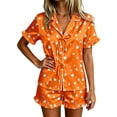 thumbnail image 2 of Angala Halloween Pajamas Women Graphic Pjs Outfits Ladies Pajama set Size M Orange, 2 of 4