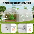 thumbnail image 6 of KFFKFF Walk-in Tunnel Greenhouse, 20x10x7 ft, Featuring a Durable Galvanized Steel Frame and White PE Covering, Equipped with a Roll-up Zipper Door and 12 Ventilation Windows, 6 of 9
