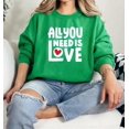 thumbnail image 4 of All You Need Is Love (White Lettering) Sweatshirt, Valentine Day, Love, Hearts, Unisex Sweatshirt, Valentine Gift, Cupid Arrows, Amor, 4 of 6