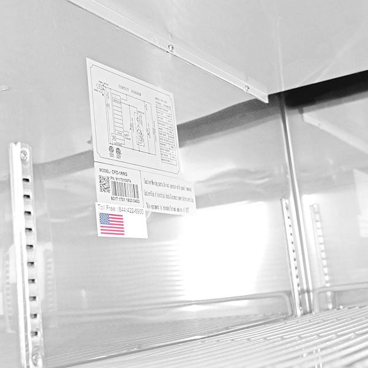 Heavy Duty Commercial Stainless Steel 23 cu ft Glass Door Reach-In Refrigerator (1 Door)