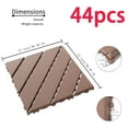 thumbnail image 4 of Plastic Interlocking Deck Tiles, 44 Pack Patio Deck Tiles, 12"x12" Square Waterproof Outdoor All Weather Use, Patio Decking Tiles For Poolside Balcony Backyard, Grey/Brown, 4 of 4