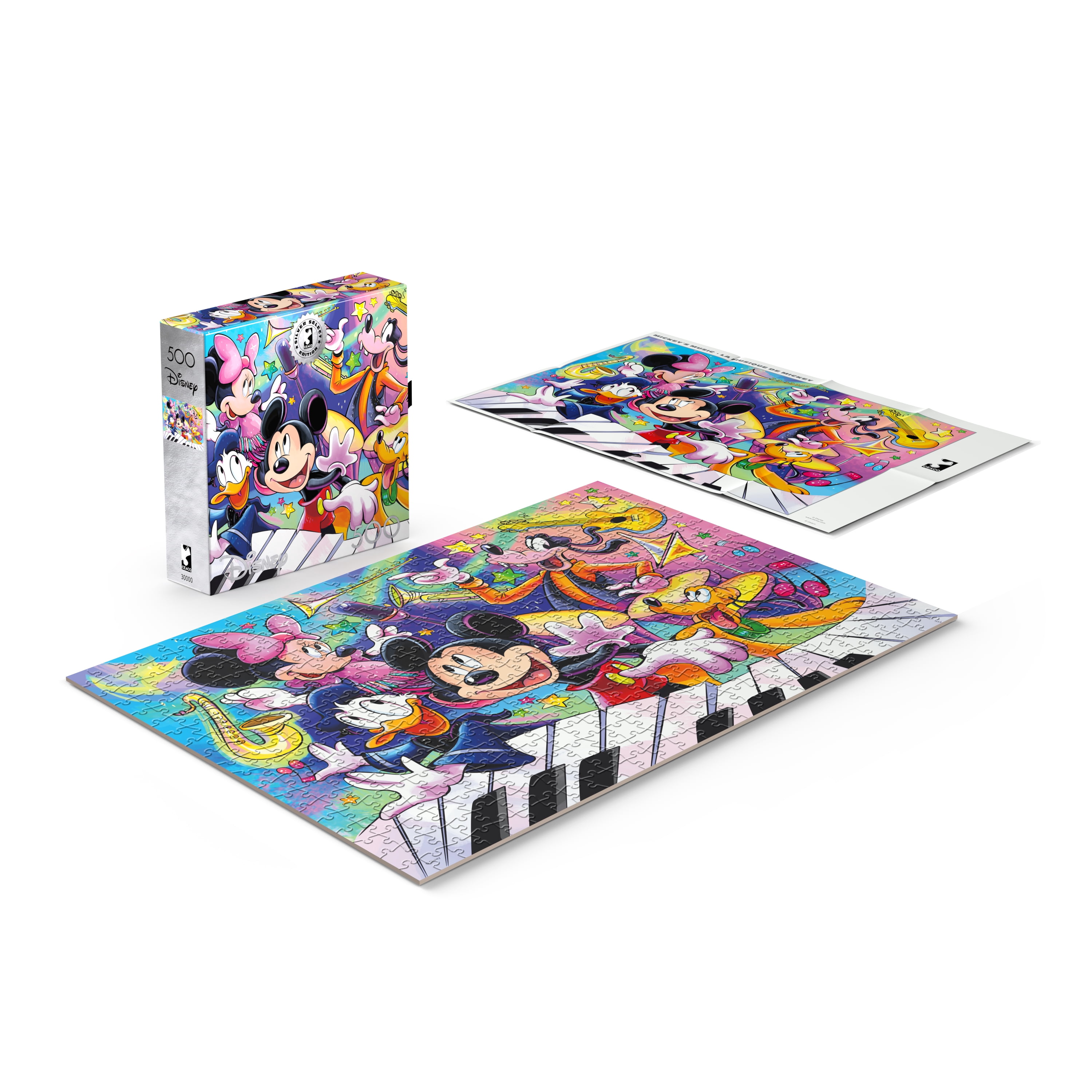 Ceaco Silver Select Disney Mickey's Music 500-Piece Interlocking Jigsaw Puzzle for Adults Ages 14+