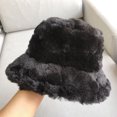 thumbnail image 4 of Bucket Hat Plush Winter Fisherman Cap Warm Windproof Faux Fur Bucket Hat for Women, 4 of 7