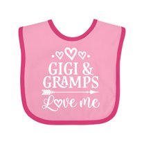 Inktastic Gigi and Gramps Love Me Girls Valentine Grandchild Girls Baby Bib