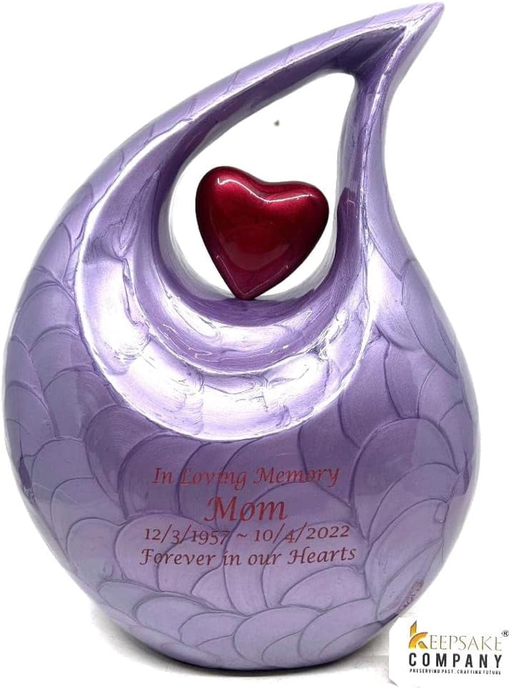 Keepsake Company Urn for Human Ashes, Multicolor, Aluminum Large Heart Shape