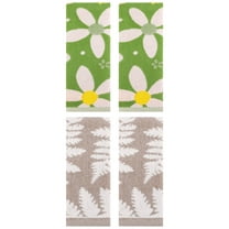 Unique Bargains 4 Pcs Cotton Soft Decorative Hand Towels 13 x 29 Inch Brown/Green