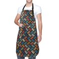 thumbnail image 3 of Goofa Retro Tape Printed Waterproof Apron 33" Chef Aprons for Men Heavy Duty Chemical Work Apron Adjustable Bib Apron, 3 of 9