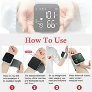 Blood Pressure Monitor, Wrist Blood Pressure Cuff LCD Display Automatic Voice Pulsometer Sphygmomanometer, Rechargable Heart Health BP Monitor for Home Travel Use,White