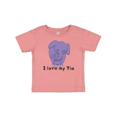 

Inktastic I Love my Tia Elephant Purple Gift Baby Boy or Baby Girl T-Shirt