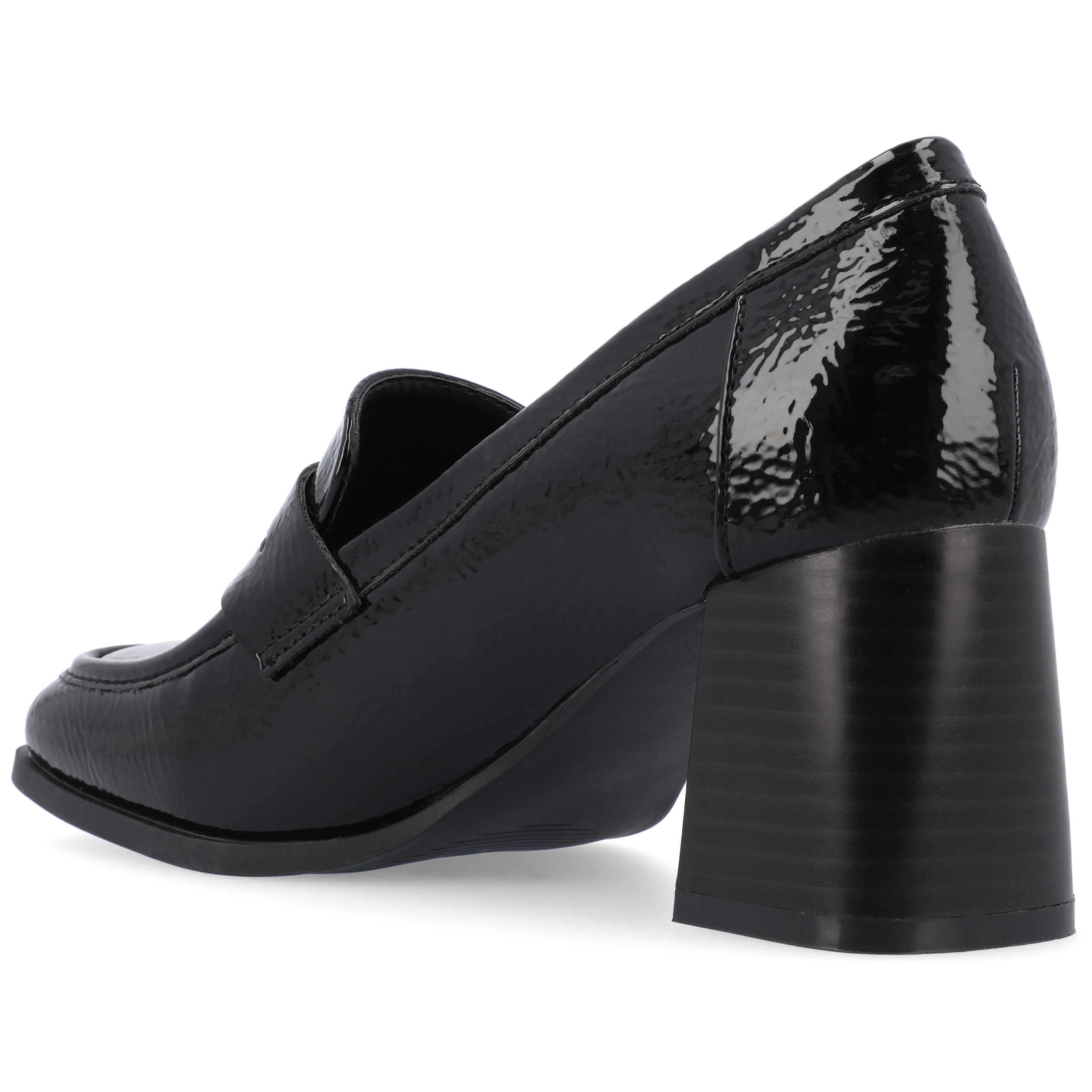 Journee Womens Malleah Loafer Style Stacked Heel Pumps, Widths Available