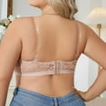 thumbnail image 5 of Kaemgyyd Women's Strapless Bra for Big Bust Front Closure Bandeau Bralette Full Coverage Plus Size No Underwire Lace Bras, 5 of 6