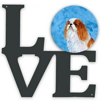 Blue English Toy Spaniel Metal Wall Artwork LOVE