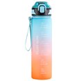 thumbnail image 4 of Botella de agua de 1 litro, botella de agua deportiva mate degradado a prueba de fugas con marcador de tiempo, 4 of 6