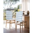 thumbnail image 3 of nqOlkjepod Blue Checkered Chair Covers Set of 4, Decorative Chair Back Cover, Blue White Buffalo Plaid Dining Room Chair Slipcovers Removable Chair Protectors Covers for Party Banquet, 3 of 7
