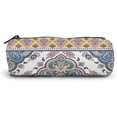thumbnail image 1 of Customize Indian Rug Tribal Ornament Pattern Cylindrical Pencil Bag, Pencil Box Zipper Stationery Bag, Wash Bag, 1 of 4