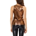 thumbnail image 4 of INSPIRE CHIC Women's Halloween Holographic Shiny Shirt Party Disco Metallic Tank Top for Women XS Brown, 4 of 8