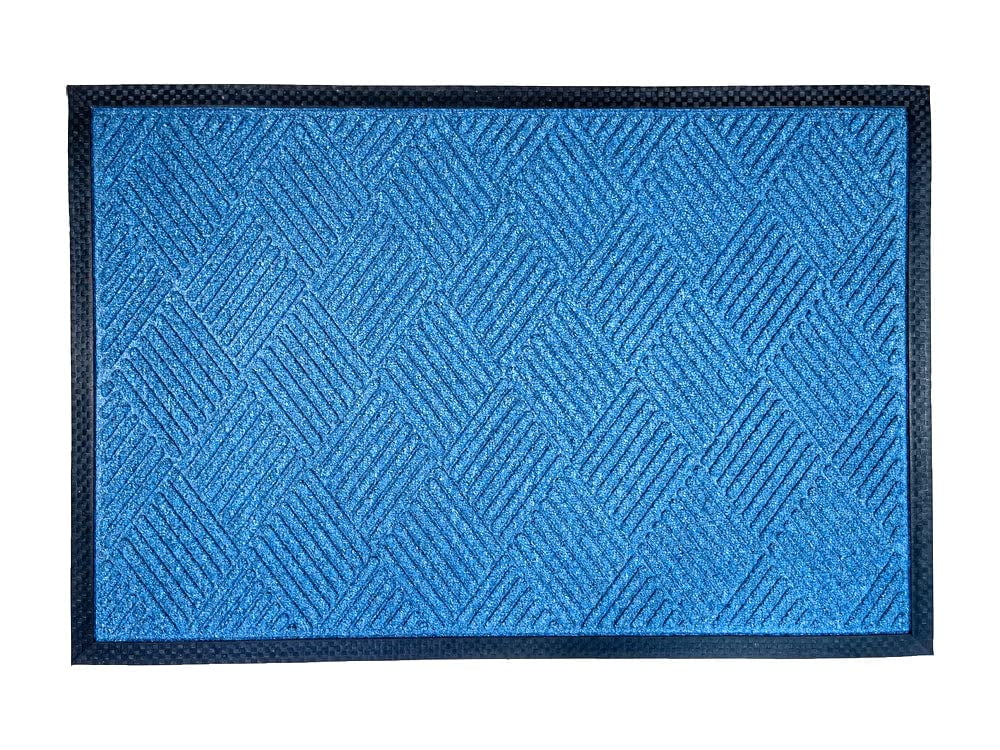 Jerilene 72 L x 46 W Non-Slip Outdoor Door Mat Corrigan Studio Mat Size: 0.39 H x 36 W x 59 L, Color: Blue