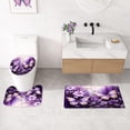 thumbnail image 4 of Set de decoración de baño Litabel, cortina de ducha, color morado y rojo, 4 unidades, 4 of 6