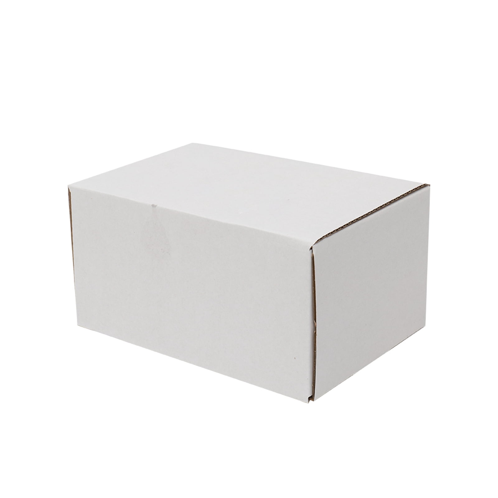 50 Corrugated Paper Boxes 6x4x3", White Outside and Yellow Inside