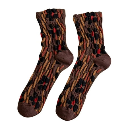 

Socks for Women Women Autumn And Winter Retro Ethnic Style Socks French Jacquard Mid Tube Socks No Show Socks Womens