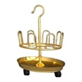 thumbnail image 3 of Lipstore Revolving Shoe Tree Freestanding Shoe Display with Wheels Shoe Storage Organizer Gold Single Layer, 3 of 8