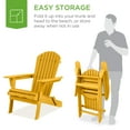 thumbnail image 3 of Best Choice Products Folding Adirondack Chair Outdoor, Wooden Accent Lounge Furniture w/ 350lb Capacity - Marigold Yellow, 3 of 7