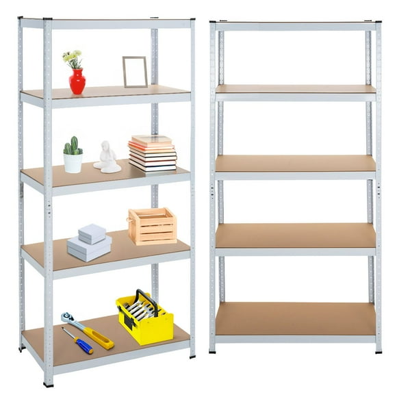 Set de 2 Estantes Metálicos Organizador Anaquel Mueble 5 Niveles